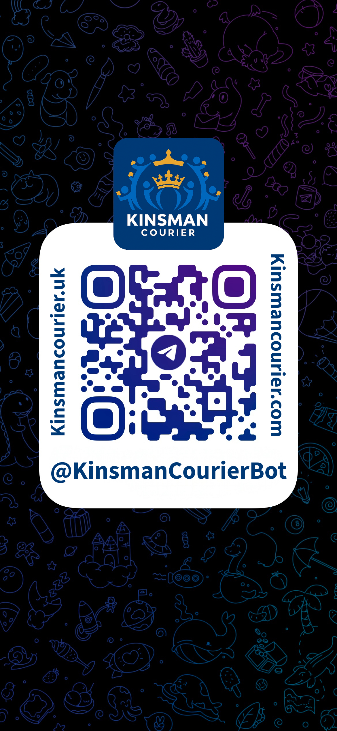 QR code linking to the Kinsman Courier App